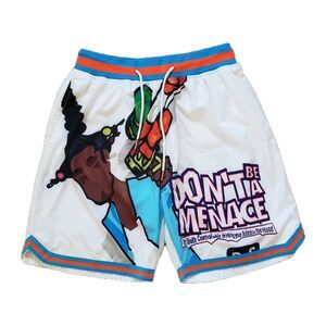 Headgear Classics Don't Be A Menace Size Medium Mens White Satin Shorts Movie